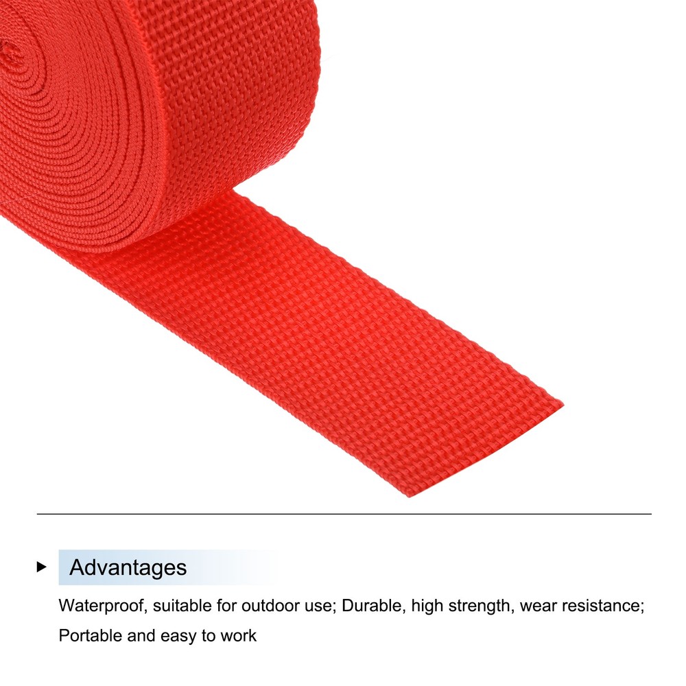 Lightweight Polypropylene Webbing Strap 3.8cm 5 Yard Orange Red