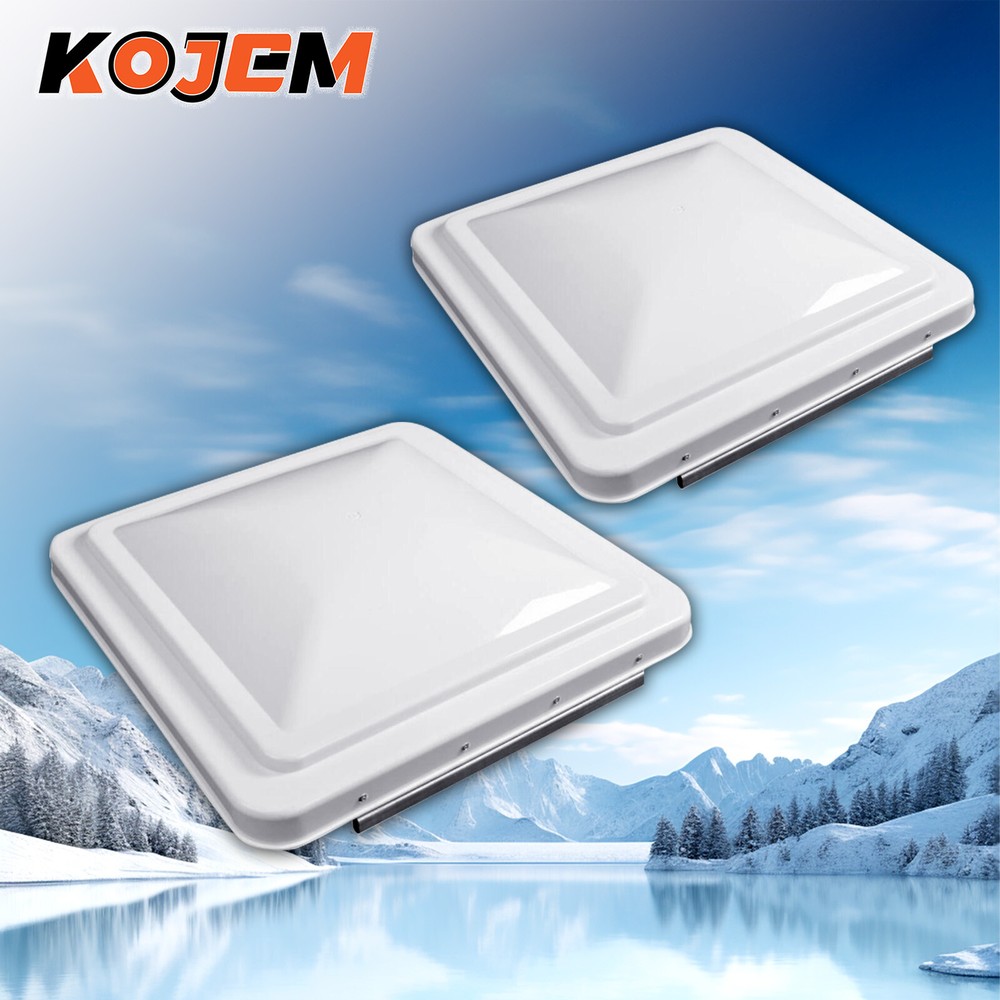 2 Pack 14" X14" RV Roof Vent Cover Lid White For Camper Trailer Air Ventline