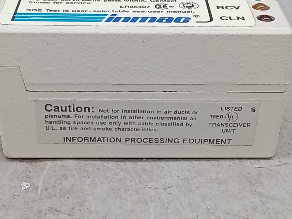 INMAC CLEAR SIGNAL ETHERNET / IEEE 802.3 TRANSCEIVER UNIT