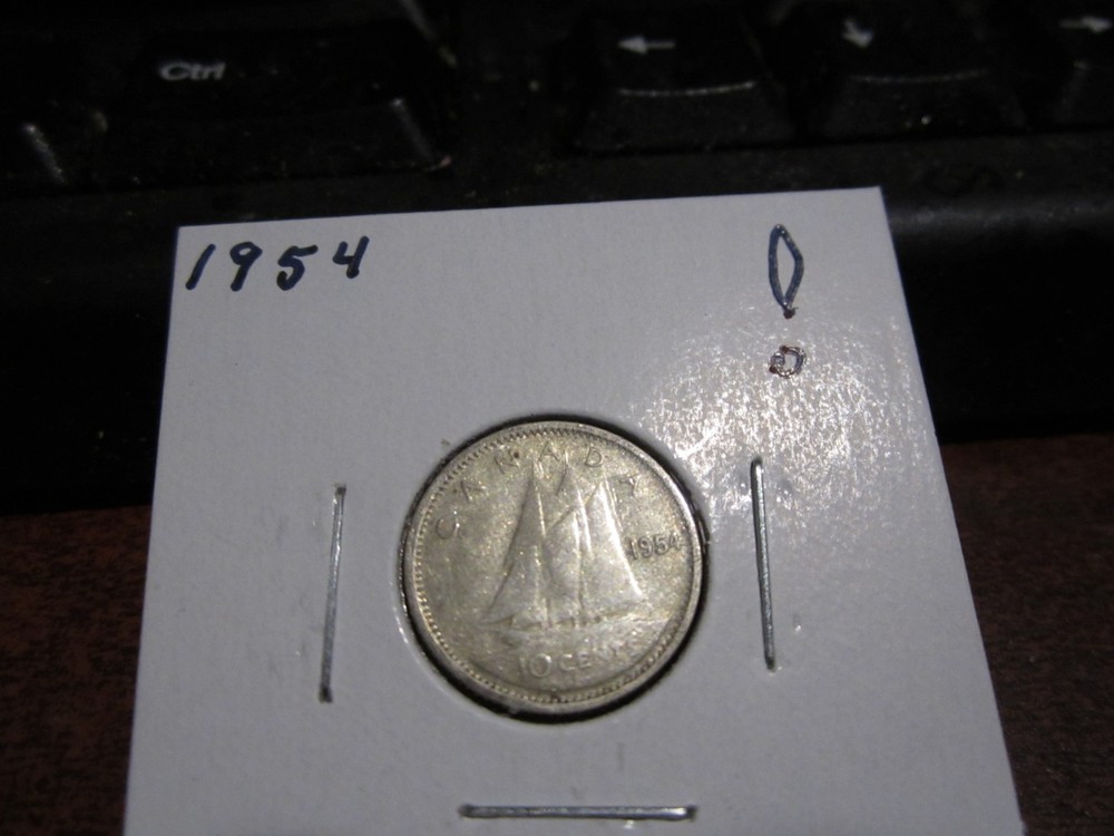 1954 - Canada dime - Silver - Canadian 10 cent