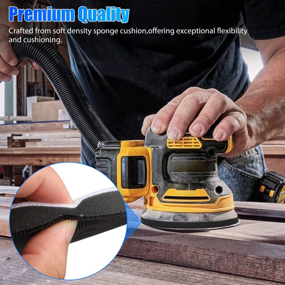 2PCS 5in Hook Loop Foam Cushion Sanding Discs Buffer Pad For Orbital Sander