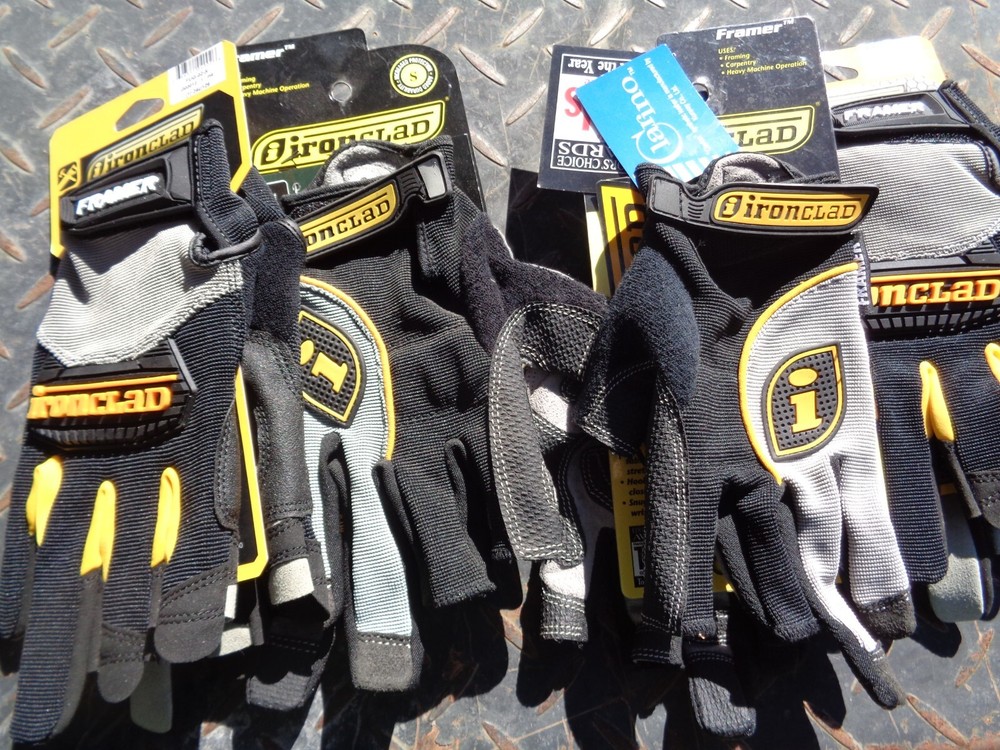 4 Pair of Ironclad Framer Gloves Size Small