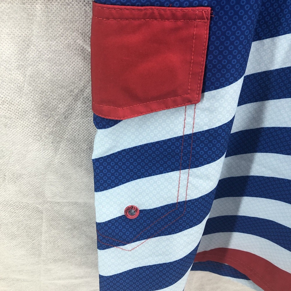 OP flex board shorts men’s 38 Red Blue Stripes