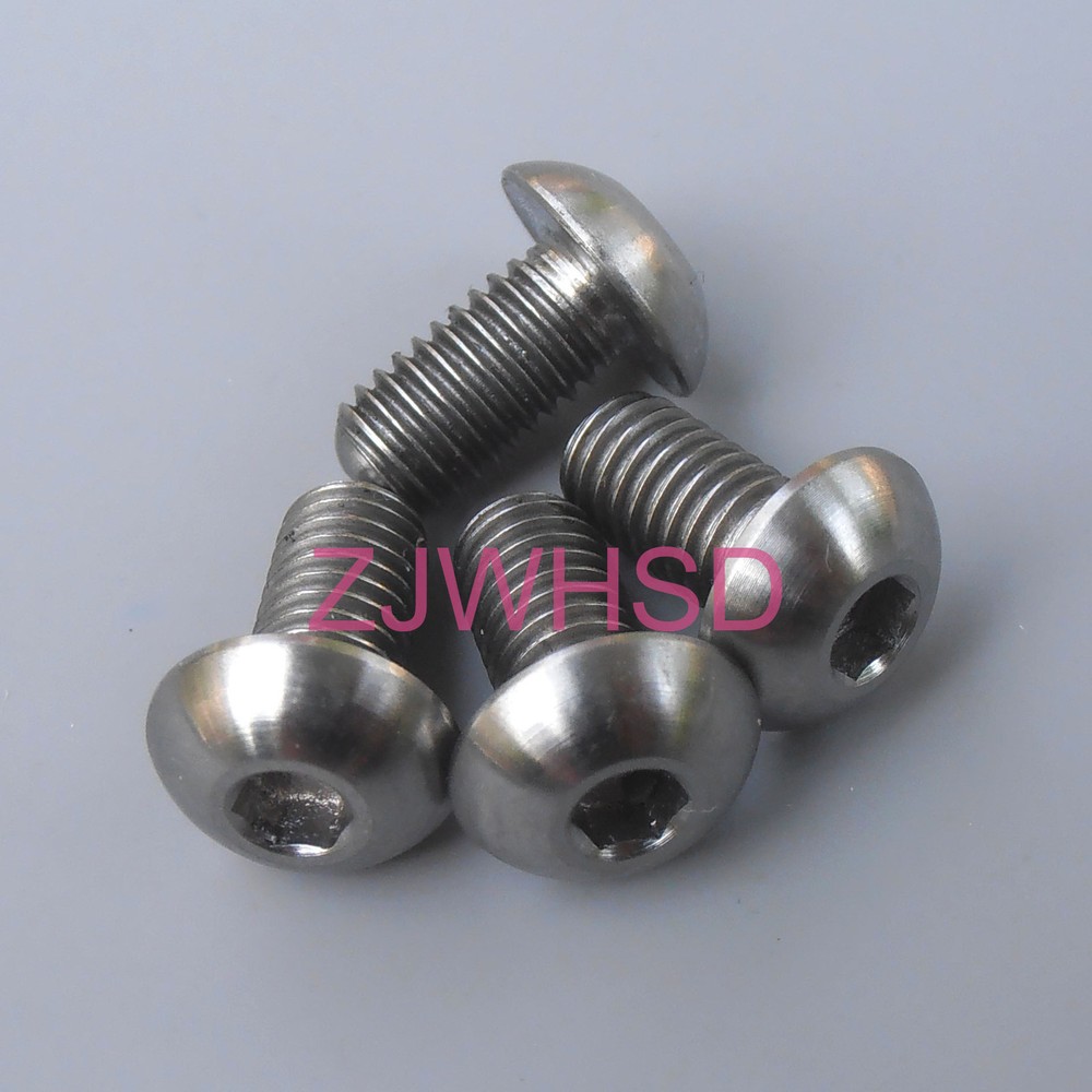 4pcs M5 x 10 mm Ti Titanium Screw Bolt Allen Hex Socket Button Head / Bicycle