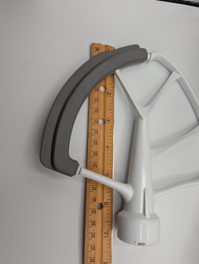 Flex Edge Beater Stand Mixer Attachment White/Grey Silicone Scraper Paddle
