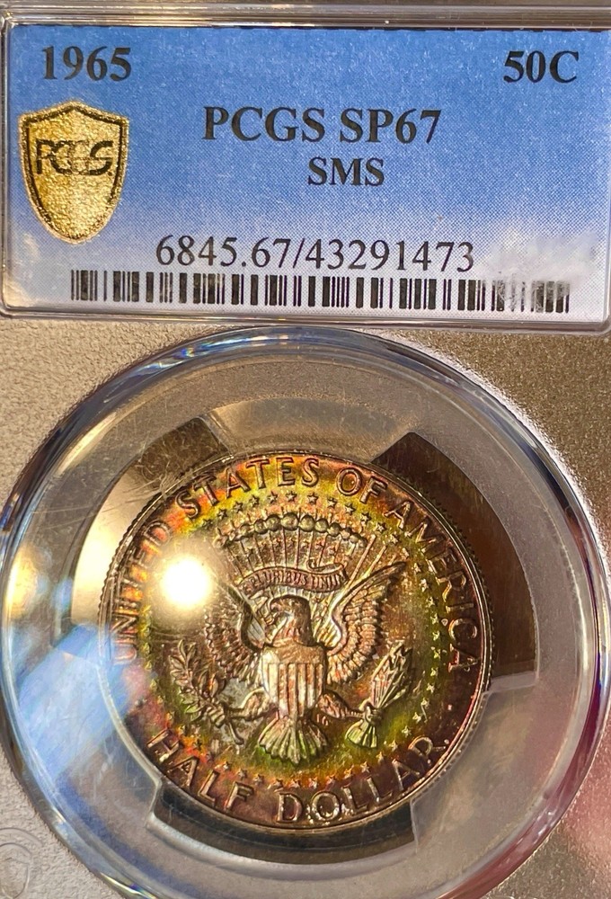 1965 SMS Kennedy Half Dollar PCGS SP67