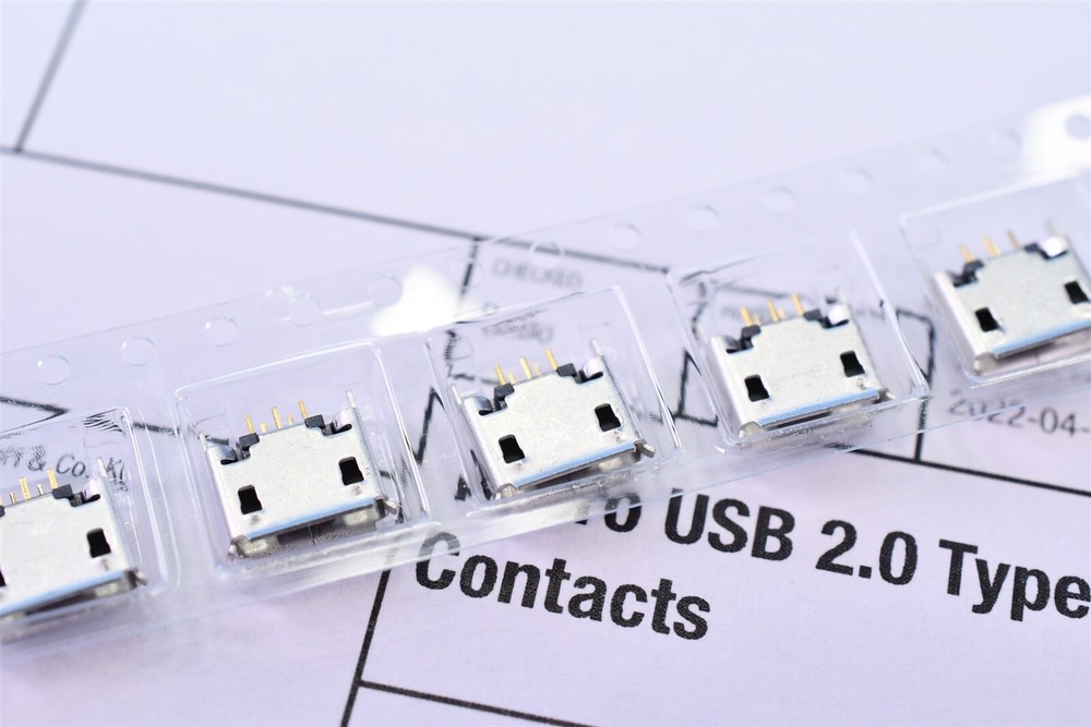 20 Wurth USB Micro AB USB 2.0 Connectors Receptacles 5 Pin Contacts Panel Mount