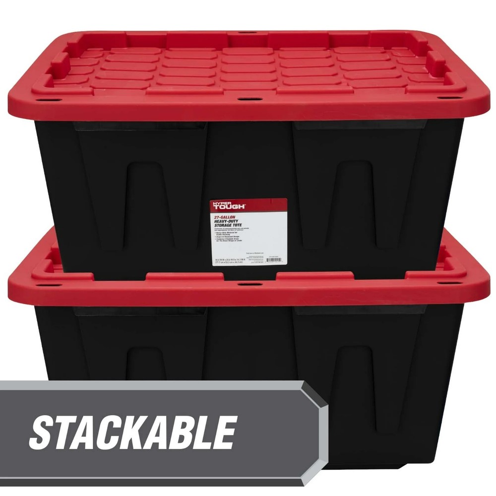 Hyper Tough Large Storage Bin, 27 Gallon Plastic Storage Container
