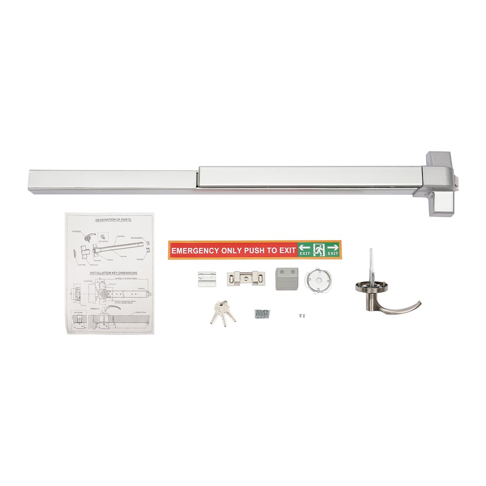 Fire Rated Panic Exit Device Push Bar 1760?H 72min w/ Ext Lever & 3 Keys