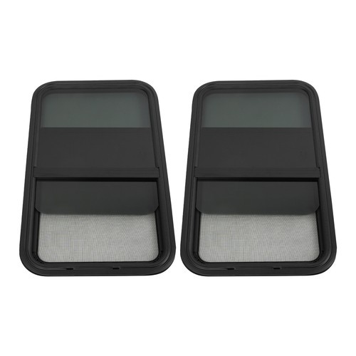 2Pcs RV Window Slide Window Rectangular Vertical Clip-on Mounting Venting Window