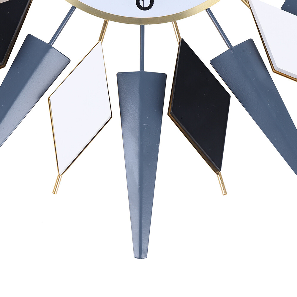 Large Mid Century Modern Starburst Metal Wall Clock 60x60cm
