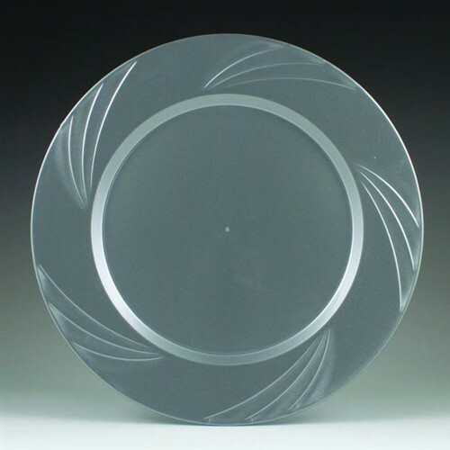 Newbury Silver Plastic Dinner Plates 10.75" 15 Pack Silver Plastic Tableware