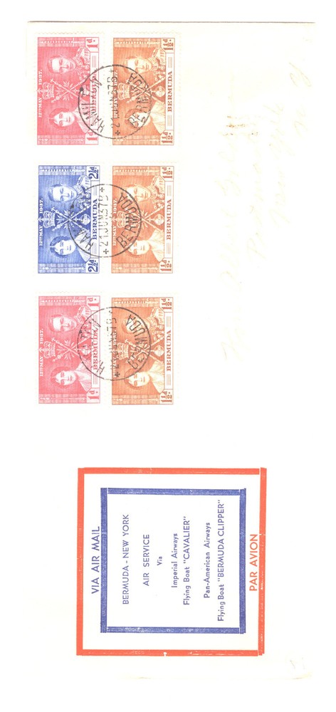 Bermuda  nice  flight  cover  flying   boat  Beruda  Clipper  1937