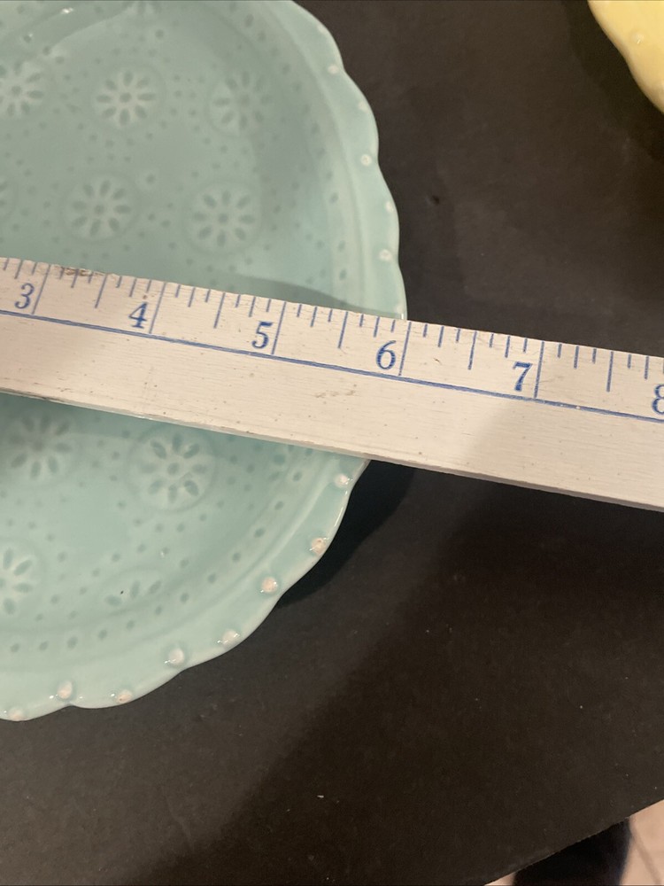 Ceramic Easter Egg Shaped Plates- Yellow And Light Blue