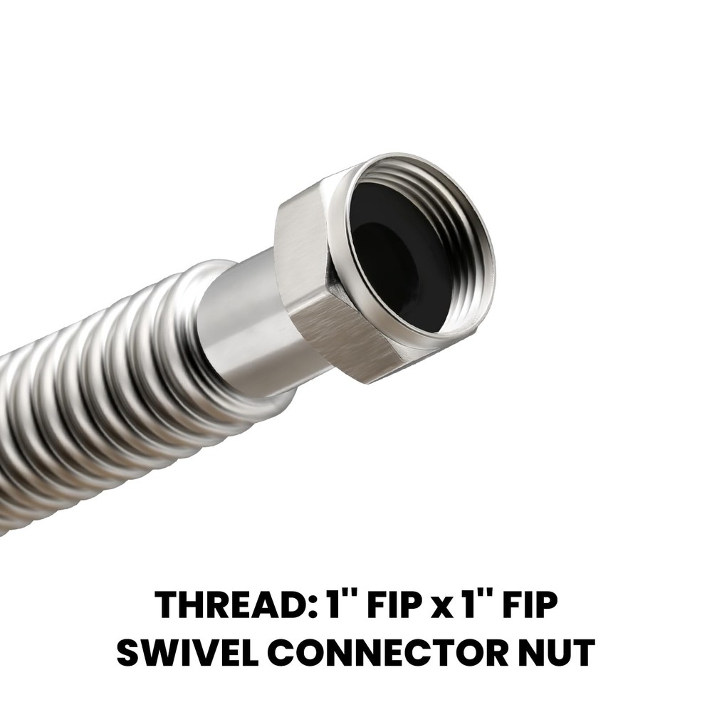 24inch Stainless Steel Corrugated Water Heater Connector Flexible for Female ...