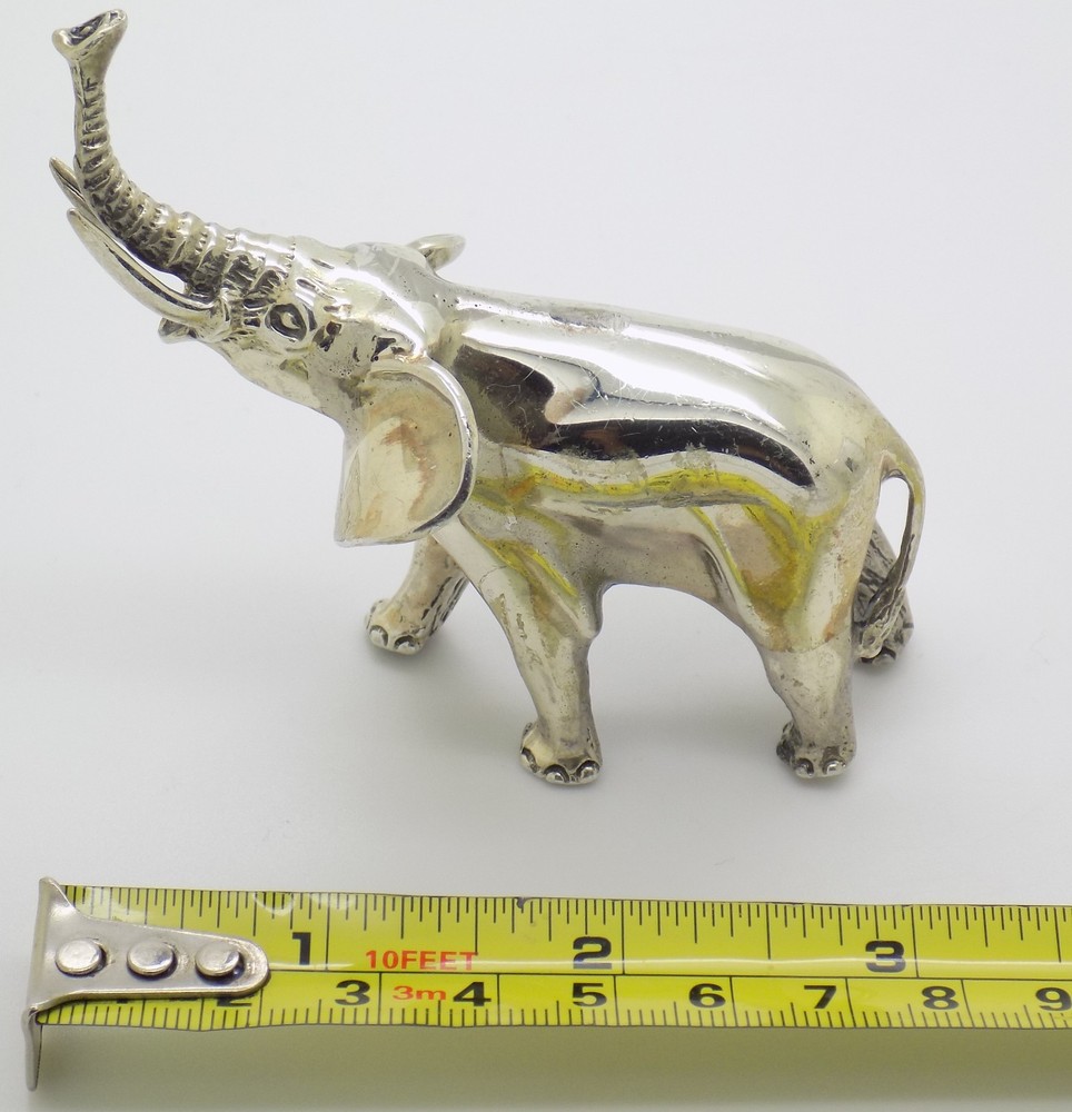 Vintage Italian Handmade Genuine Sterling Silver Large Elephant Solid Figurine