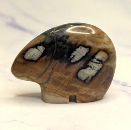 Jasper Carved Bear Sculpture Small Miniature Decor