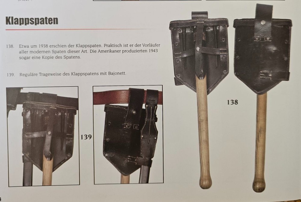 German Folding Entrenching Tool in Carrier.