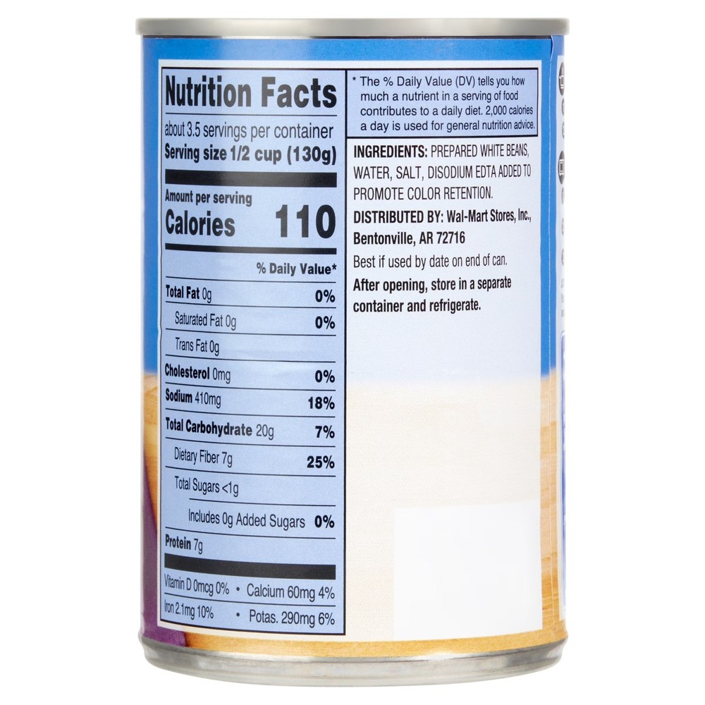 12 pack,Great Value Navy Bean, 15.5 oz Can.
