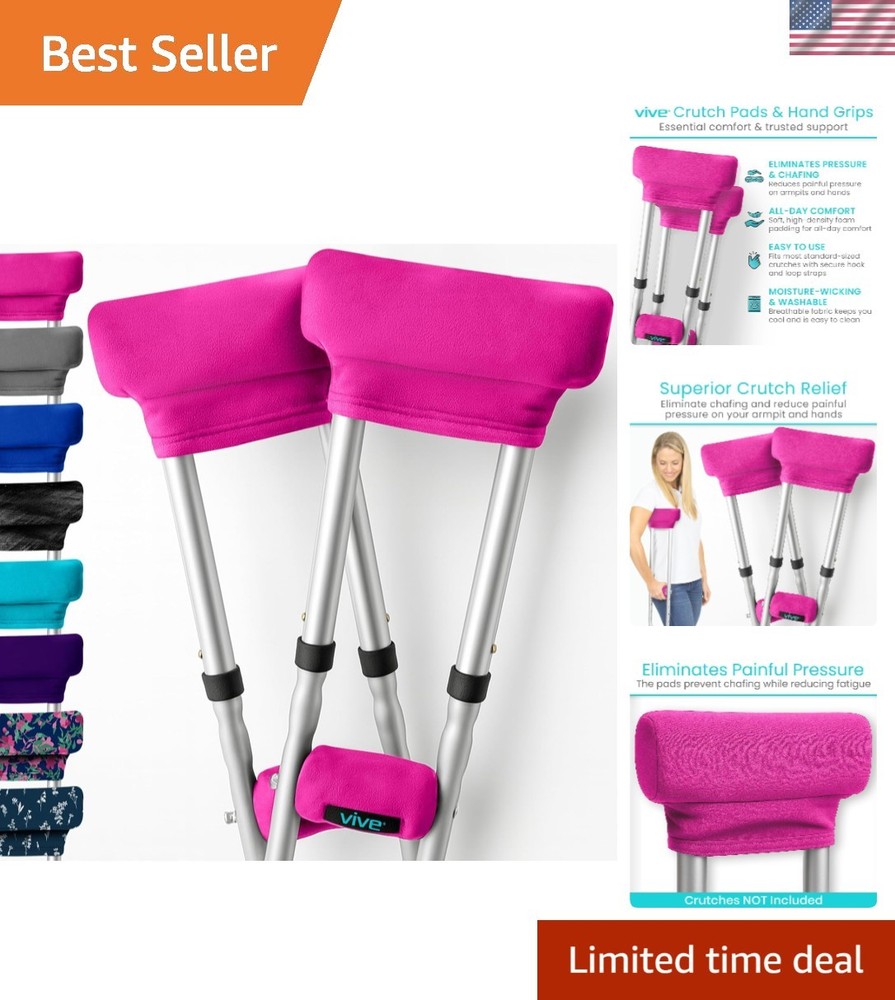 Crutch Pads & Hand Grips - Comfortable, Breathable, Machine Washable Padding ...