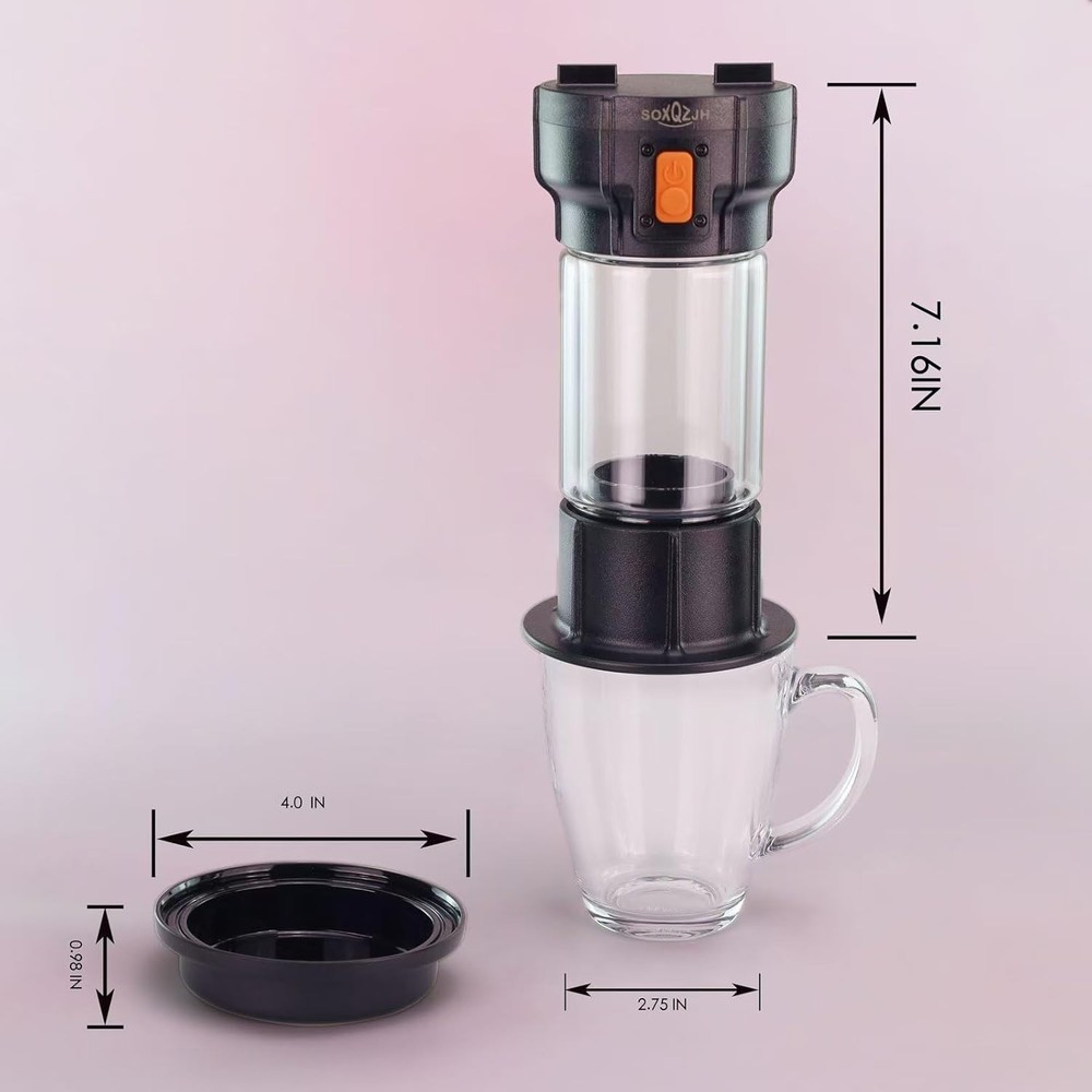 Battery-Powered Coffee Maker with Strong Button Feature - Perfect for Adventures