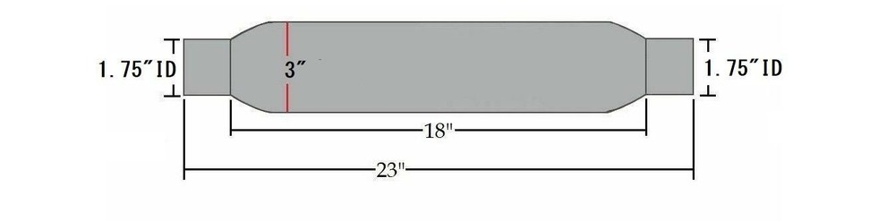 Two Universal Glass Pack Muffler Resonator 1.75" ID