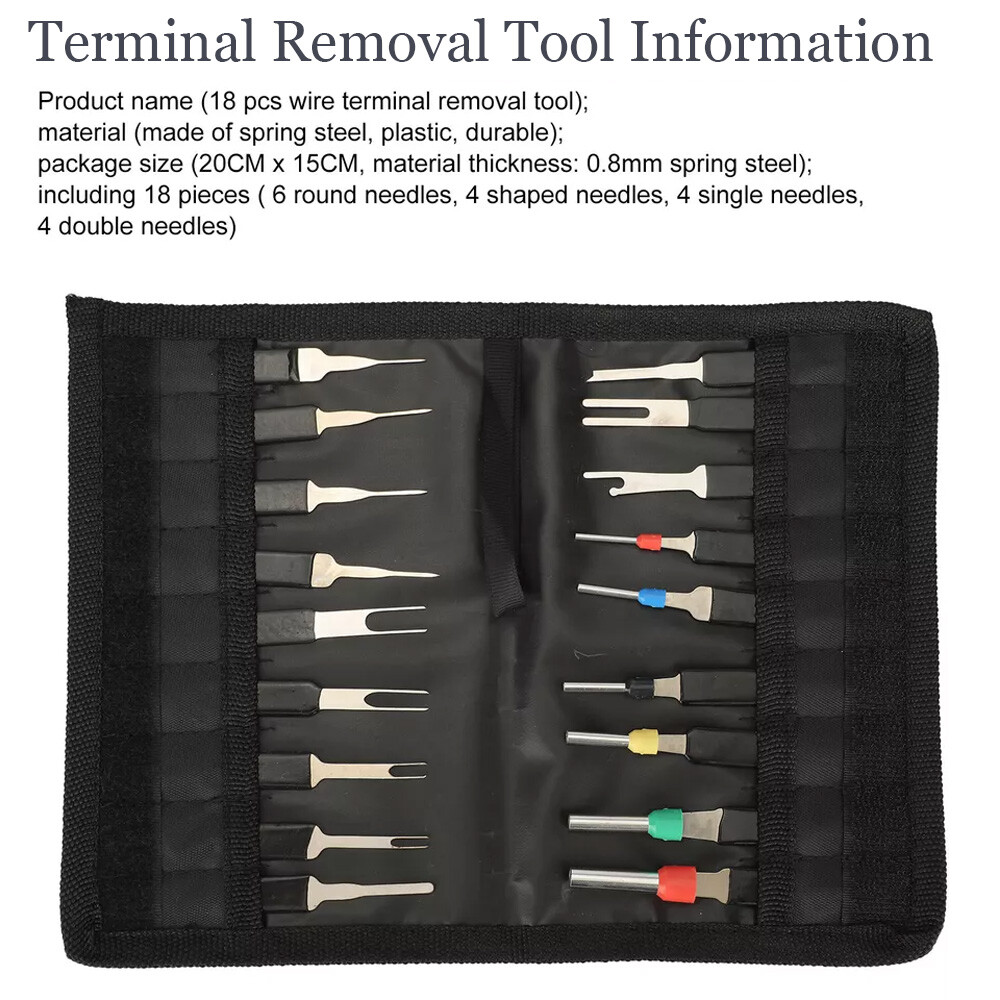18PCS Car Terminal Removal Tool Kit Wire connector Pin Release Extractor Puller