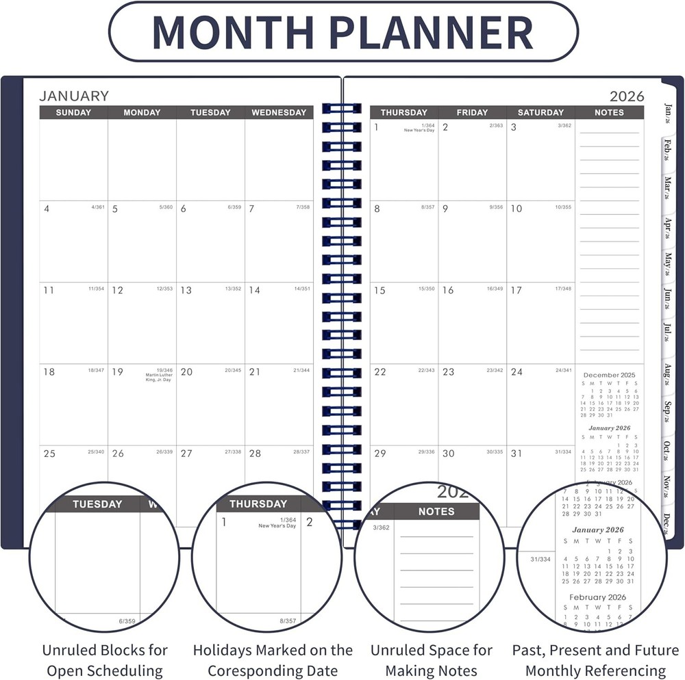 Versatile 5- Monthly Planner 2026-2030 - Includes Tabs & Inner Pocket