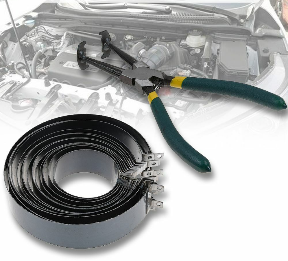 Car Professional Piston Ring Compressor Cylinder Installer Plier & 14 Band Tools