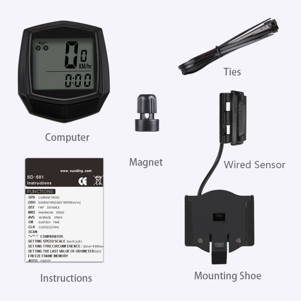 Essential Multi Function Bike Speedometer with Clear LCD Screen and Waterproof