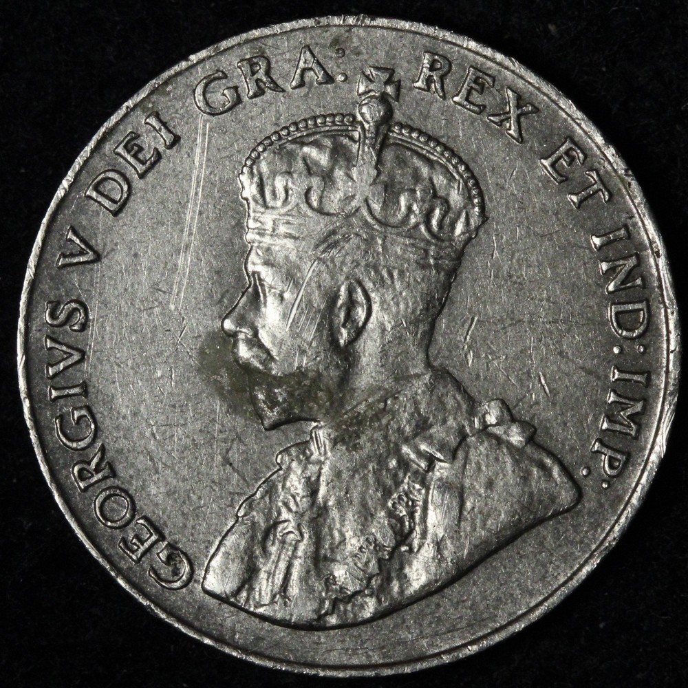 1925 Canada Silver Five Cents VF E399 VIVES