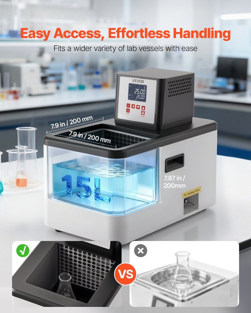 Lab Heating Circulator 15L, 300°C, Internal/External Circulation
