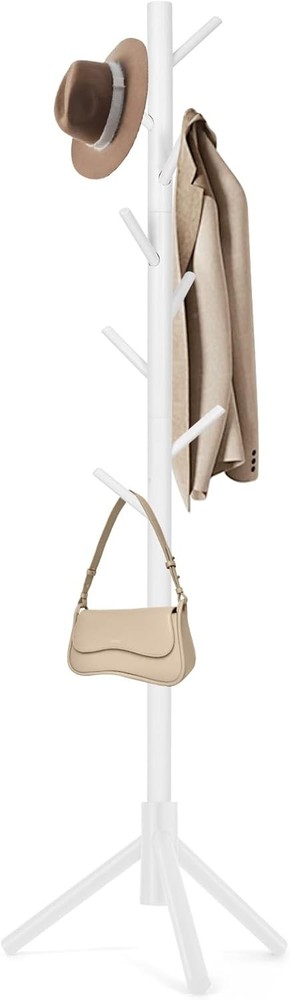 Coat Rack Freestanding Coat Rack W/ 8 Hooks & 3 Adjustable Size Tree Coat Racks