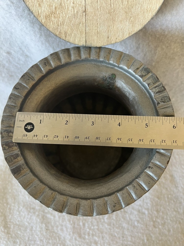 METAL VASE CONTAINER, STAMPED PATTERN