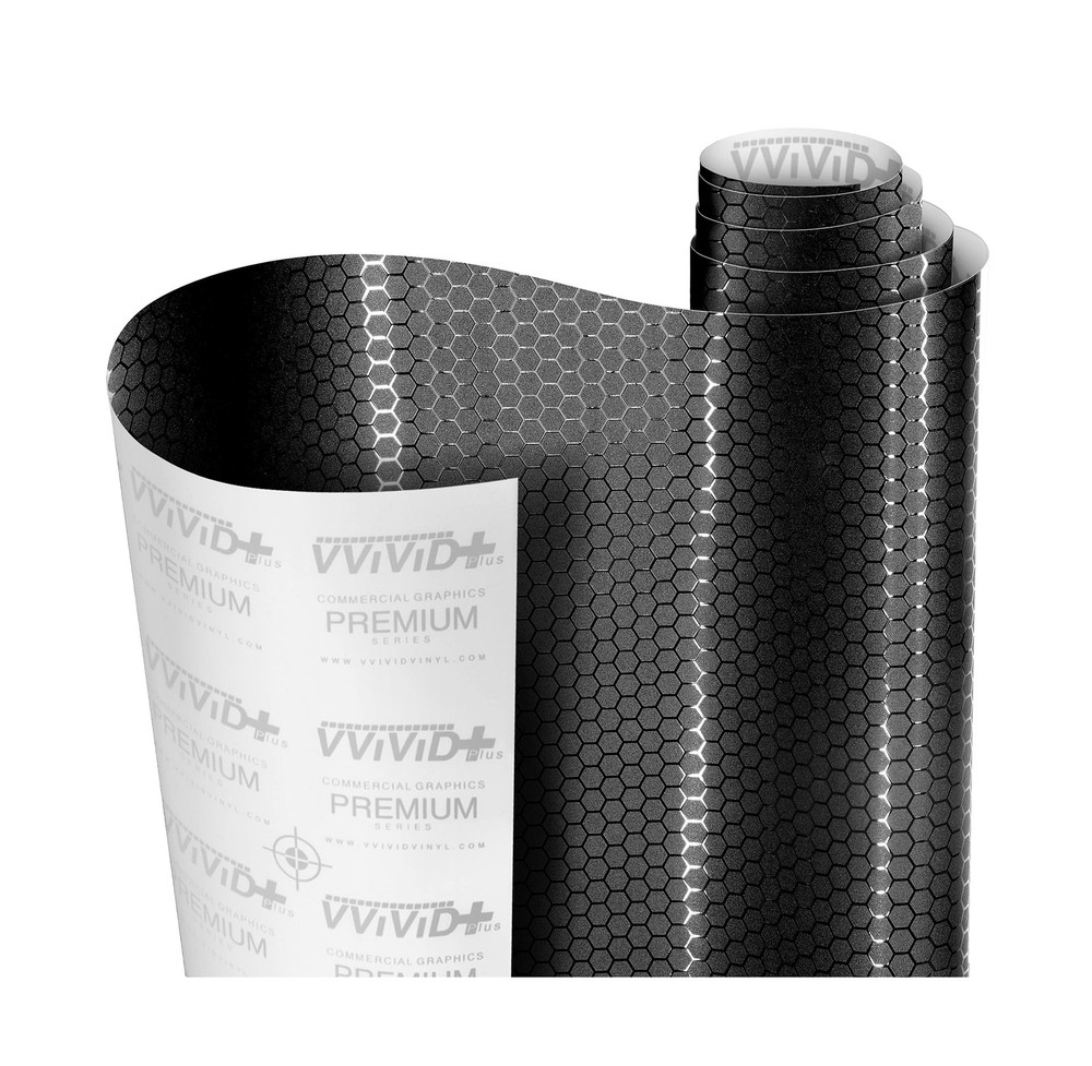 VViViD+ Honeycomb Matte Black Medium Pattern Car Wrap Vinyl (1ft x 5ft)
