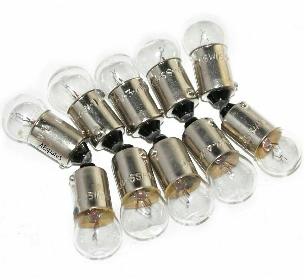 10 Pack Parking / Turn Pilot Speedo Meter Bulbs 12 Volt 3.4W Ba9s11