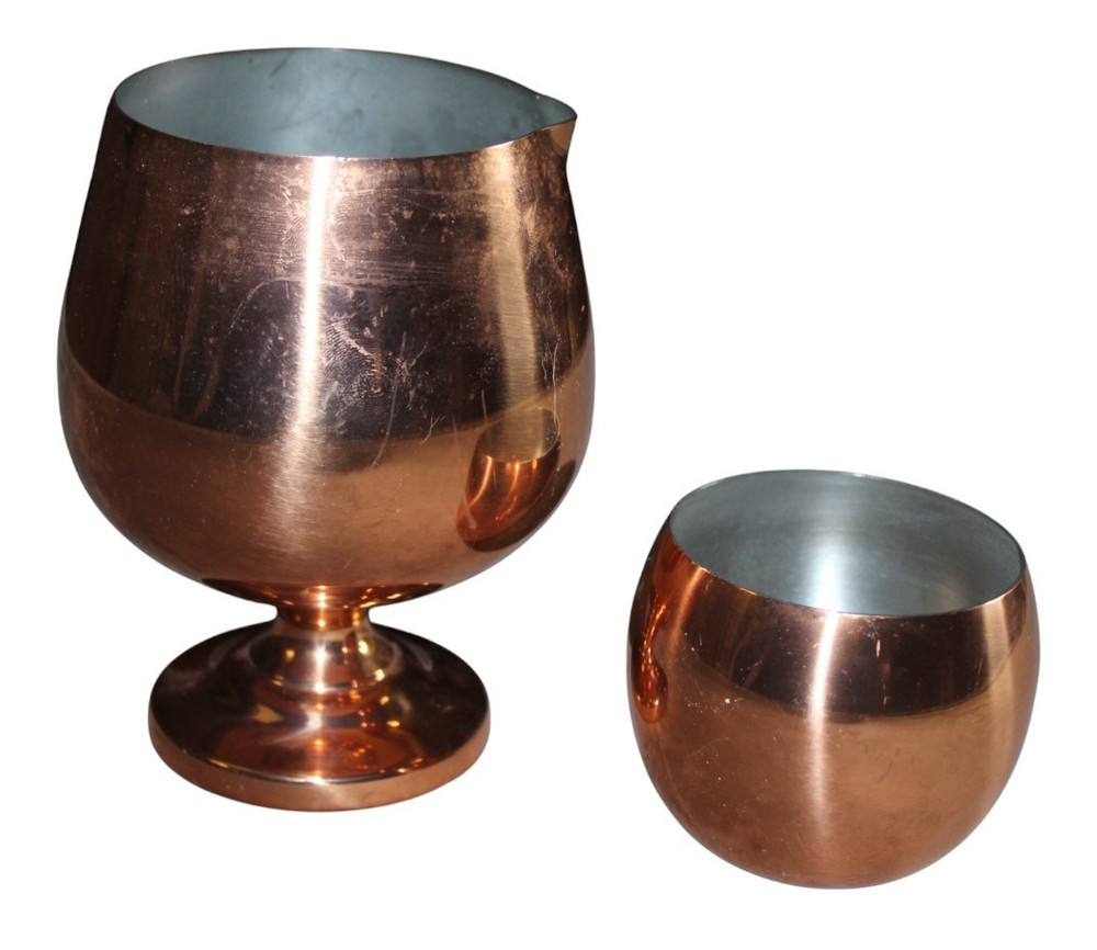 Copper craft Guild Roly Poly Cup With Pedestal Pitcher