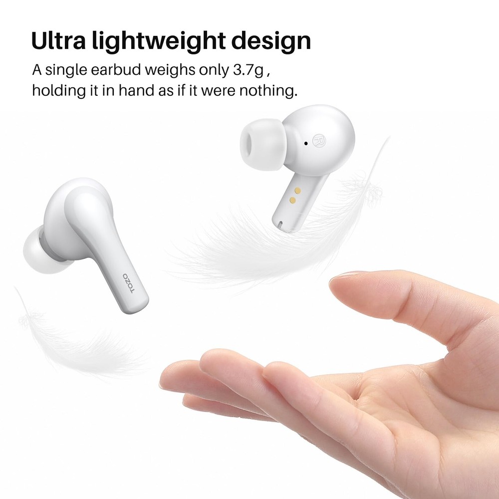TOZO A2 Mini Wireless Earbuds Built-in Microphone, White (Renew)