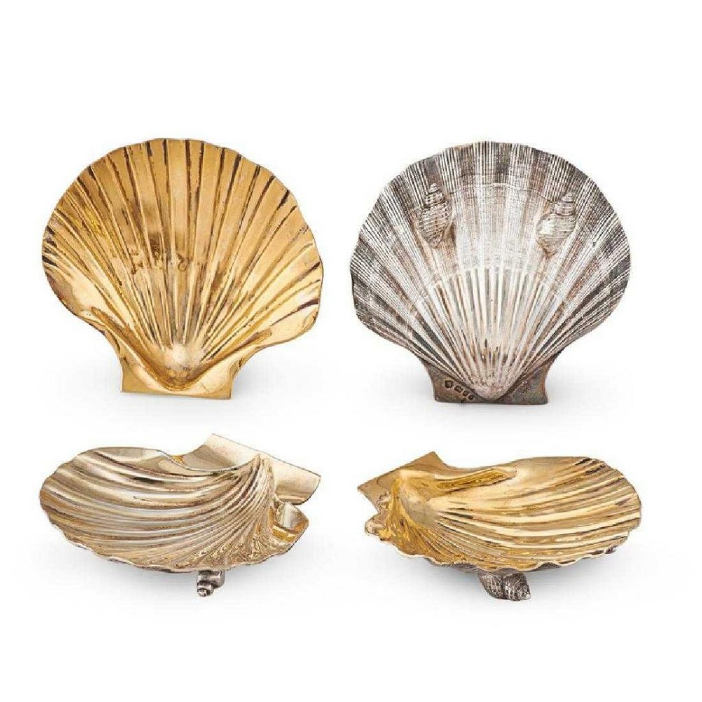 Aspery Sterling Silver Shell Dishes, 20th C..