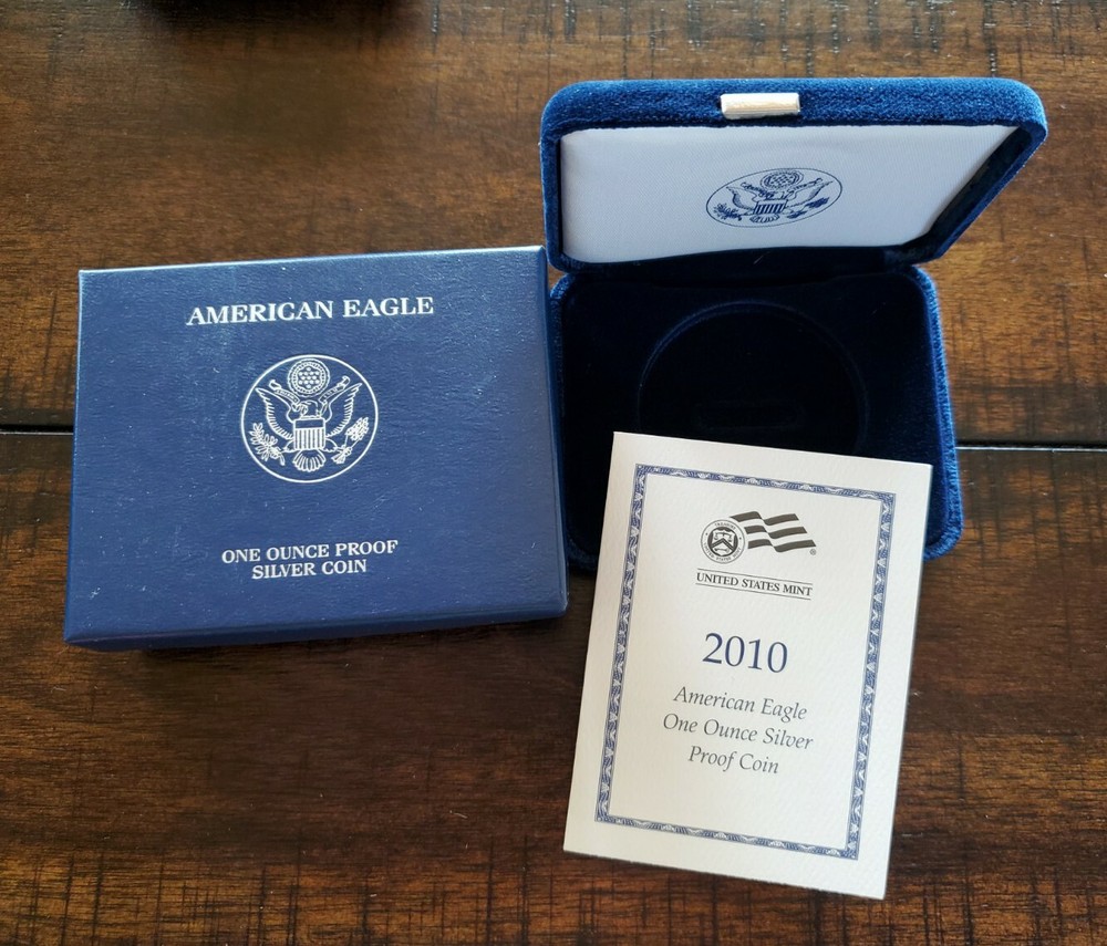 2010 Proof $1 American Silver Eagle Box & COA | No Coin