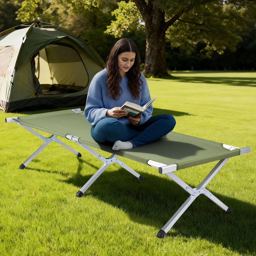 Trailhead Cot Extra Wide Camping Sleeping Room Heavy Duty Steel X Frame