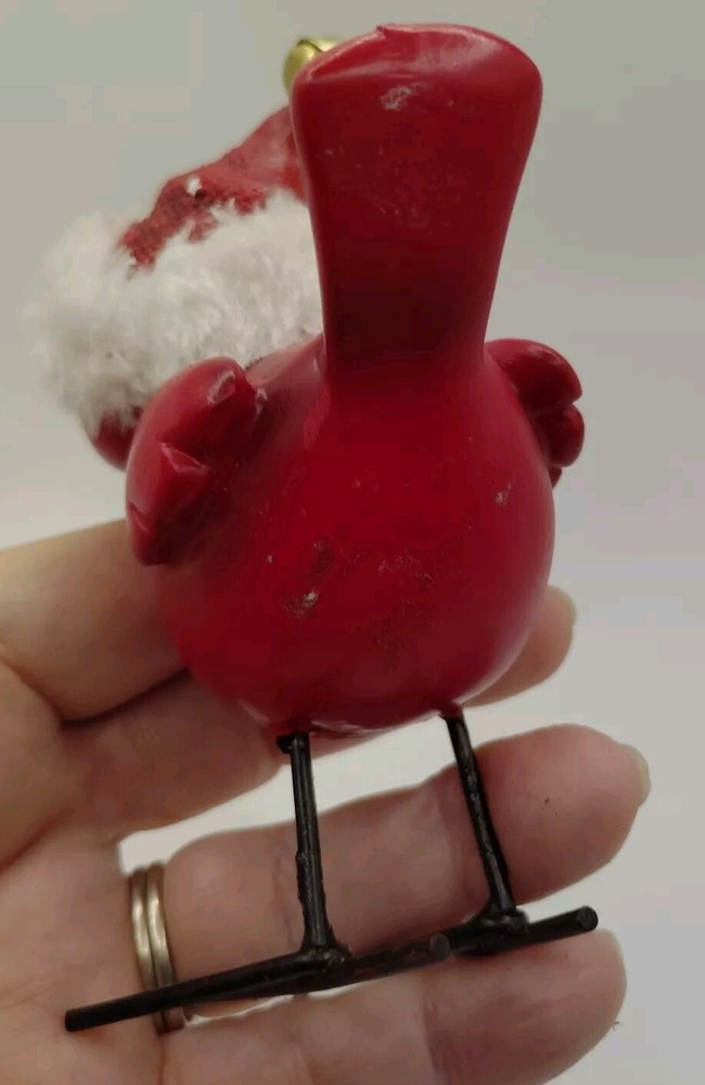 Cardinal With Poka Dot Santa Hat