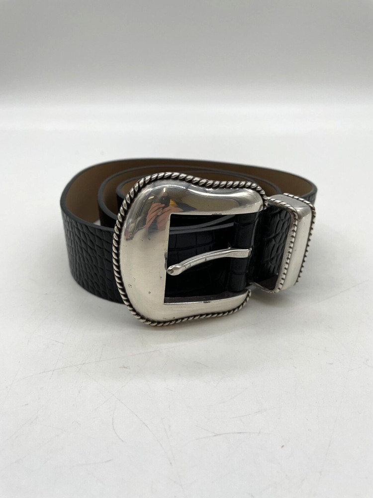 B-low black crocodile leather belt Size Medium