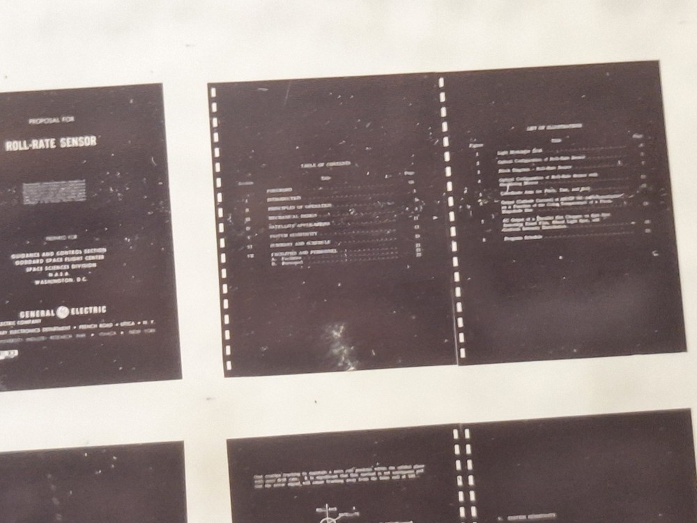 Vtg Military Microfiche Roll-Rate Sensor Proposal 1962 CPP-348