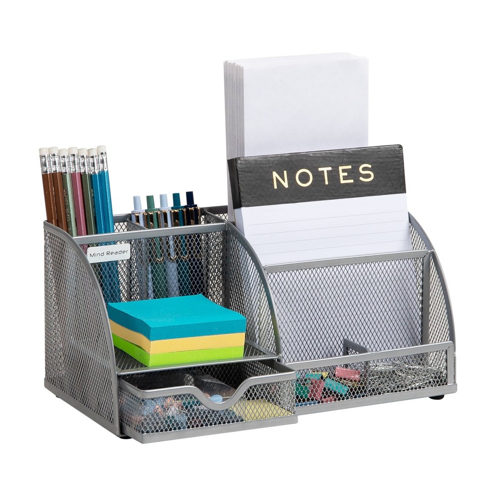 Desktop Organizer File Storage Accessory Storage Workspace Office Metal Black