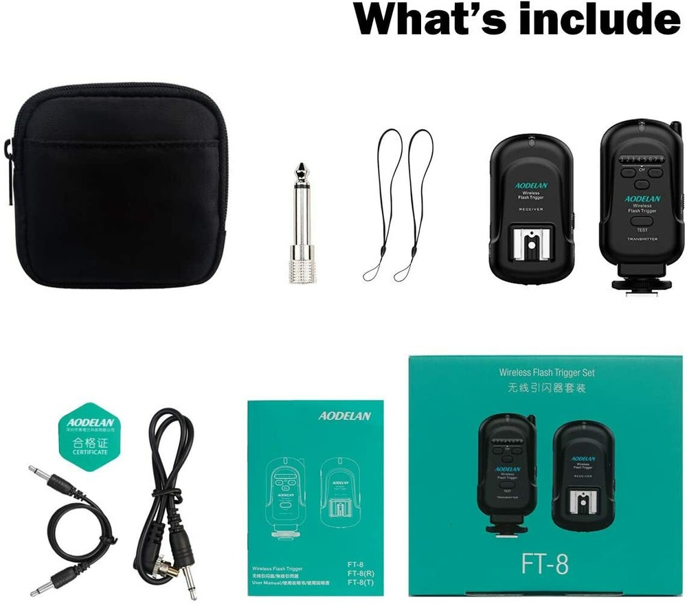 Universal Hotshoe 2.4Ghz 200M Wireless Flash Trigger Transmitter Receiver Unit