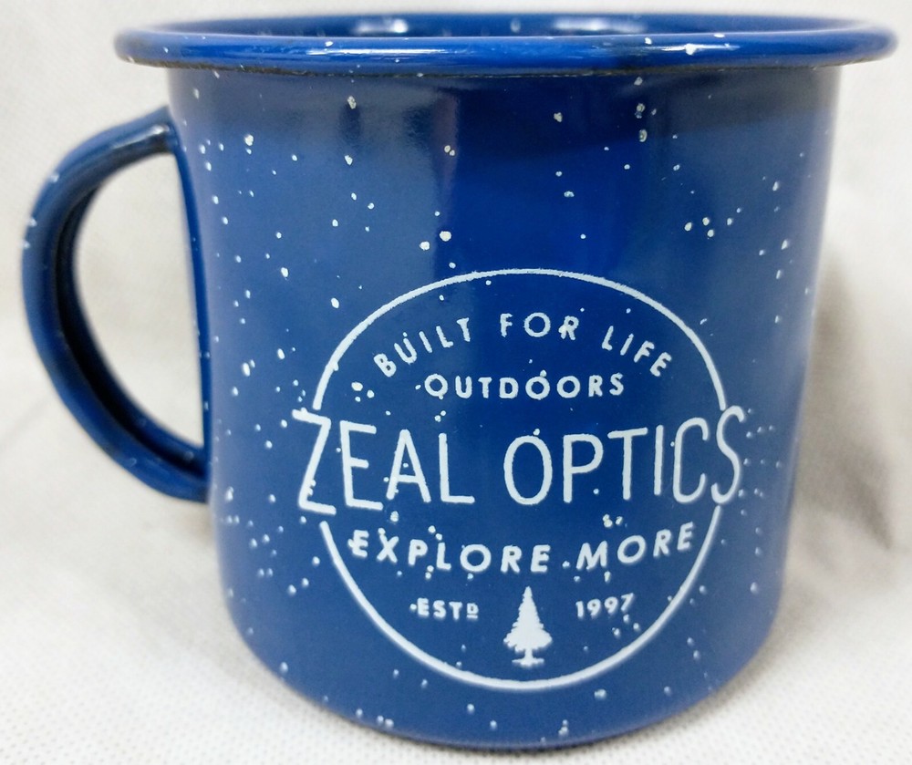 Zeal Optics Blue Speckled Enamel Camping Cup Mug