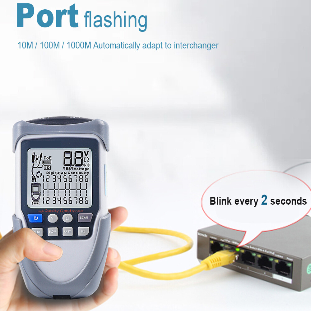 Handheld Portable Network Cable Tester LCD Large Screen Display Digital Z8K7