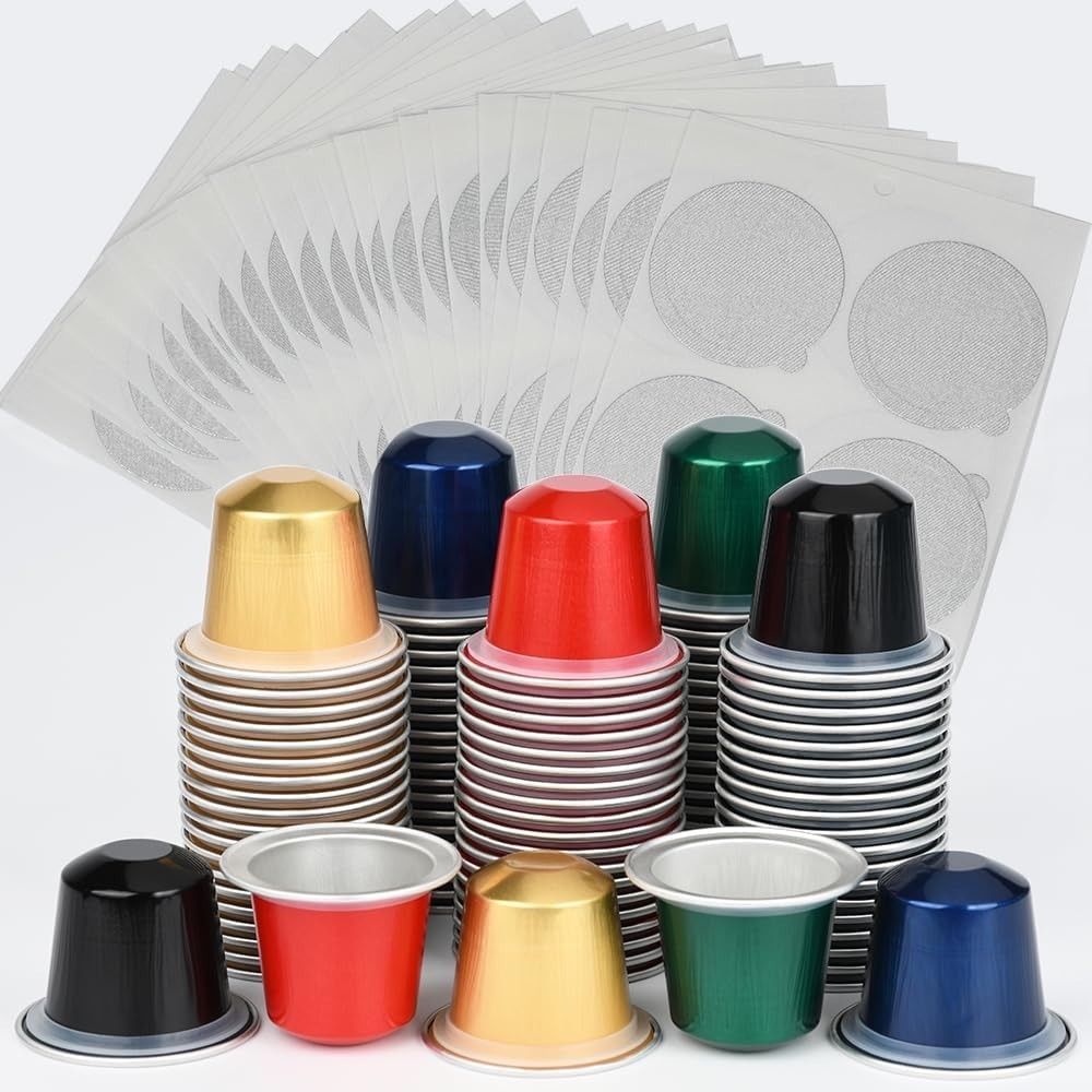 200 Empty Aluminum Foil Coffee Capsule Cups