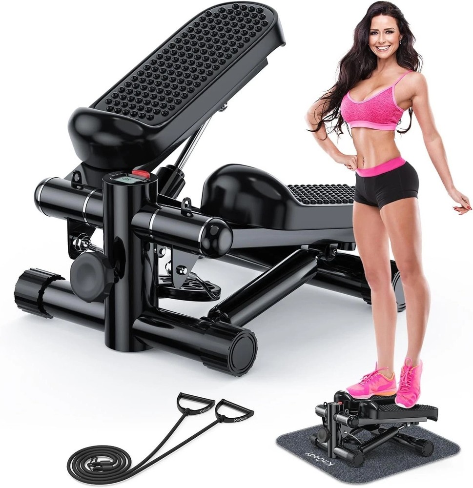 Compact Mini Stepper with Resistance Bands - 330LBS Capacity for Home Workouts
